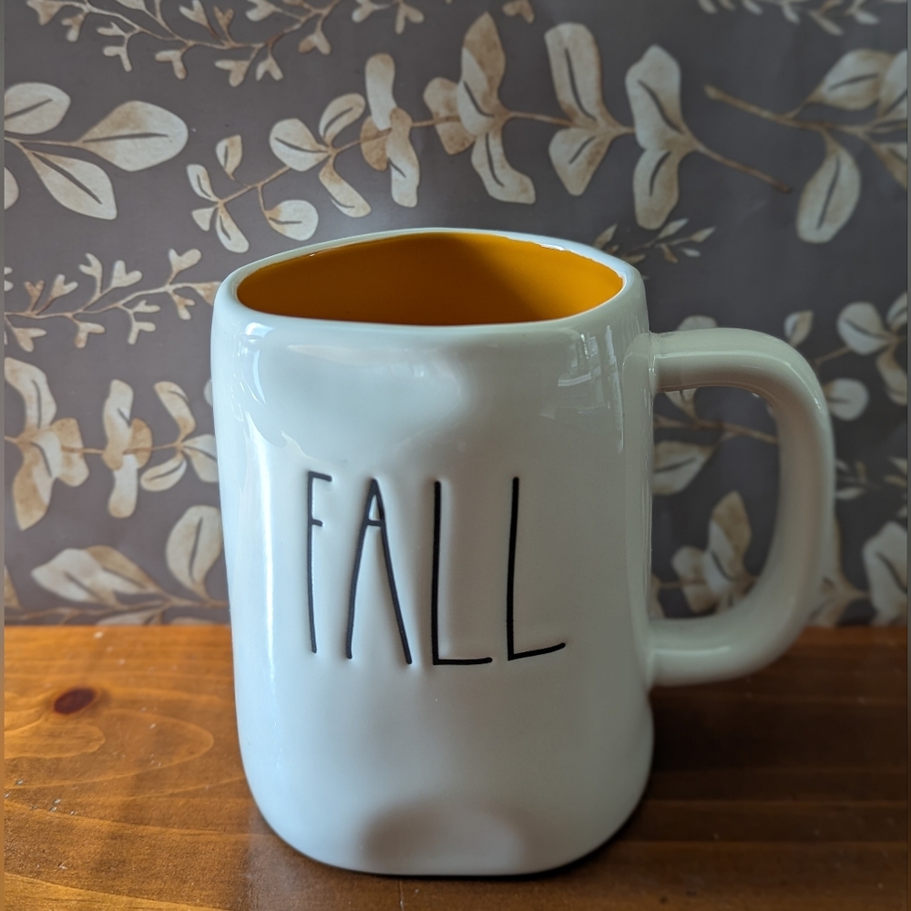Rae Dunn FALL Y'ALL Coffee Mug Orange Inside